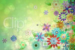 Digitally generated girly floral design