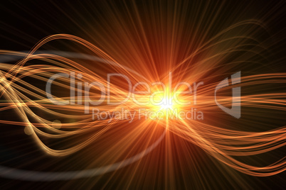 Curved laser light design in orange