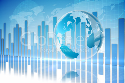 Global business graphic in blue