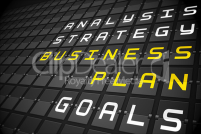 Business plan on black mechanical board