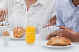 Couple having breakfast together