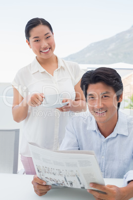 Couple spending the morning together