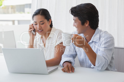 Couple spending the morning together