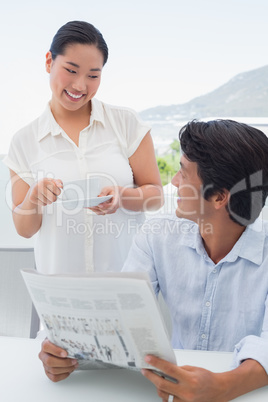 Couple spending the morning together