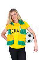 Pretty football fan in brasil tshirt