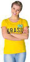 Pretty football fan in brasil tshirt