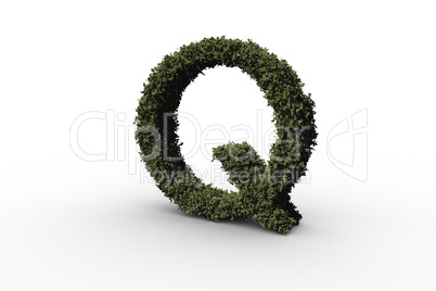 Capital letter q made of leaves