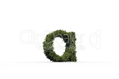 Lower case letter a made of leaves