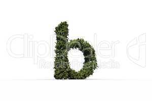 Lower case b made of leaves