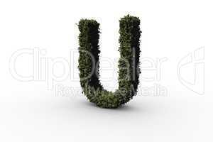 Capital letter u made of leaves