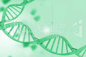 Medical background with green dna helix