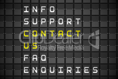 Contact us buzzwords on black mechanical board