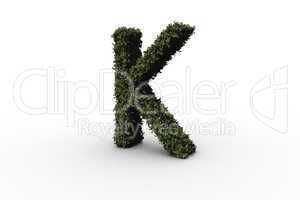Capital letter k made of leaves