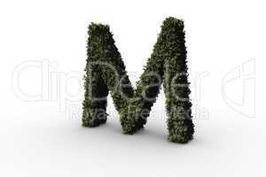 Capital letter m made of leaves