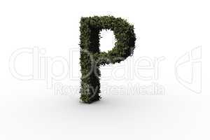 Capital letter p made of leaves