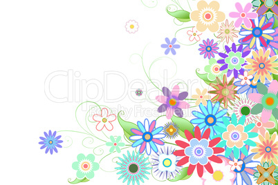 Digitally generated girly floral design