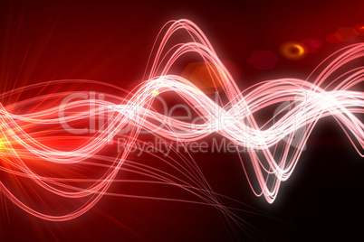 Curved laser light design in red