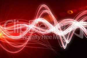 Curved laser light design in red