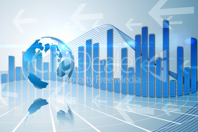 Global business graphic in blue