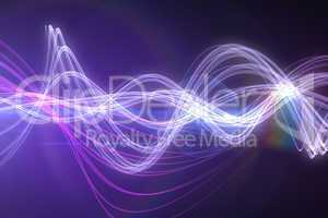 Curved laser light design in purple
