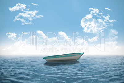 Small boat in the ocean