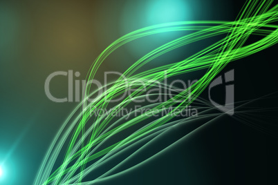 Curved laser light design in green