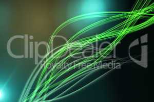 Curved laser light design in green