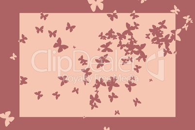 Stencil butterfly pattern design in pink tones
