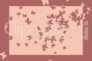 Stencil butterfly pattern design in pink tones