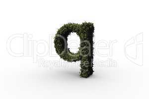 Lower case letter q made of leaves