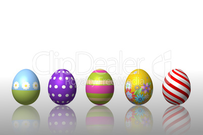 Easter eggs in a row