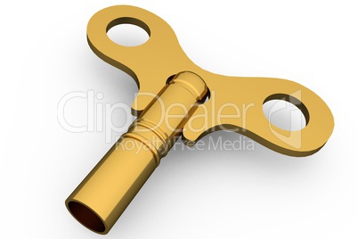 Digitally generated shiny gold key