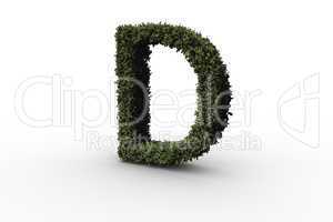 Capital letter d made of leaves