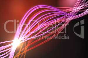 Curved laser light design in pink