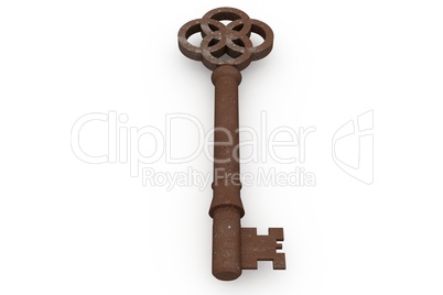 Digitally generated rusty old key