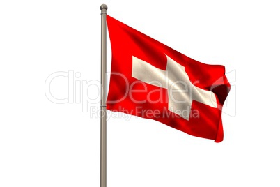 Digitally generated swiss national flag