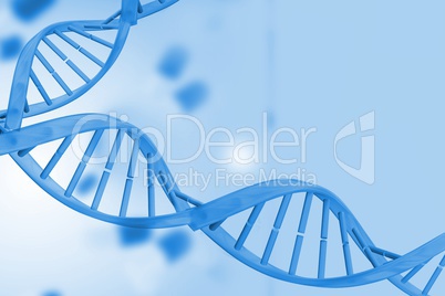 Medical background with blue dna helix