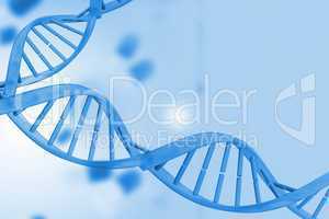 Medical background with blue dna helix
