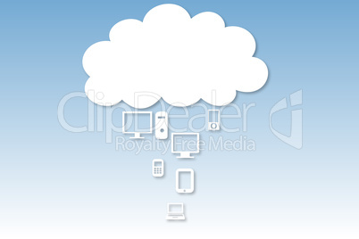 Cloud computing graphic with icons