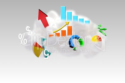Cloud computing graphic with graphs