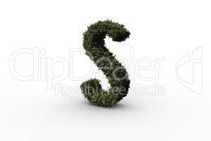 Capital letter s made of leaves