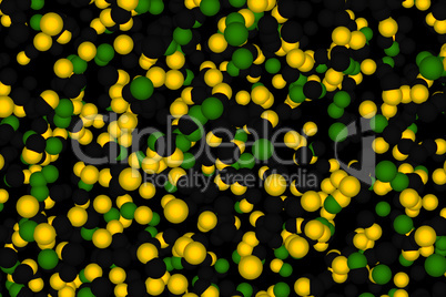Green yellow and black balls