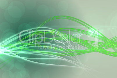 Curved laser light design in green