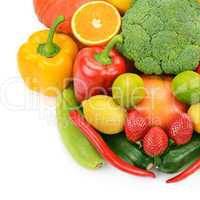 fruits and vegetables isolated on white background