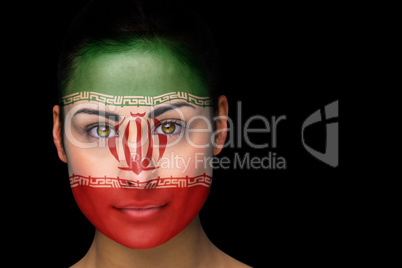 Iran football fan in face paint