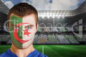 Iran football fan in face paint