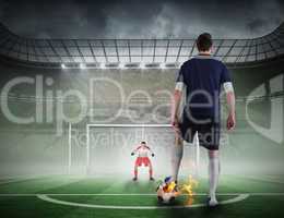 Football player about to take a penalty
