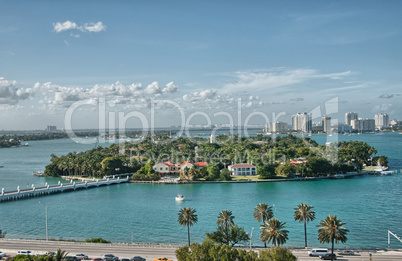 Wonderful Miami skyline, view from Cruise Ship