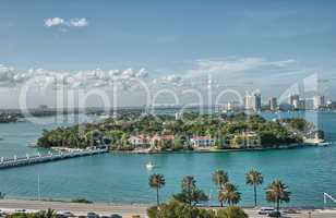 Wonderful Miami skyline, view from Cruise Ship