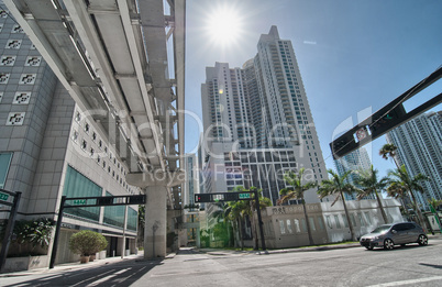 Miami streets and modern buildings